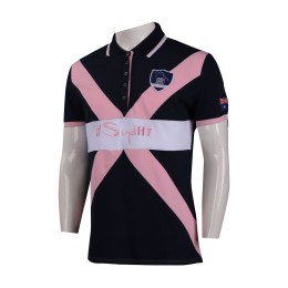 P1025 設計撞色繡花Polo恤 馬術比賽 澳洲 Polo恤製衣廠   黑色撞色粉色 P1025 設計撞色繡花Polo恤 馬術比賽 澳洲 Polo恤製衣廠   黑色撞色粉色